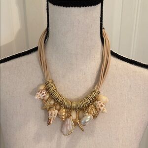 Gardenia Seashell Starfish Statement Necklace